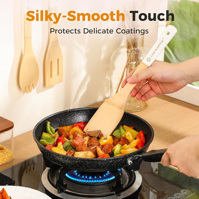 Wooden Spoons for Cooking Bamboo Utensils Set - Image 3
