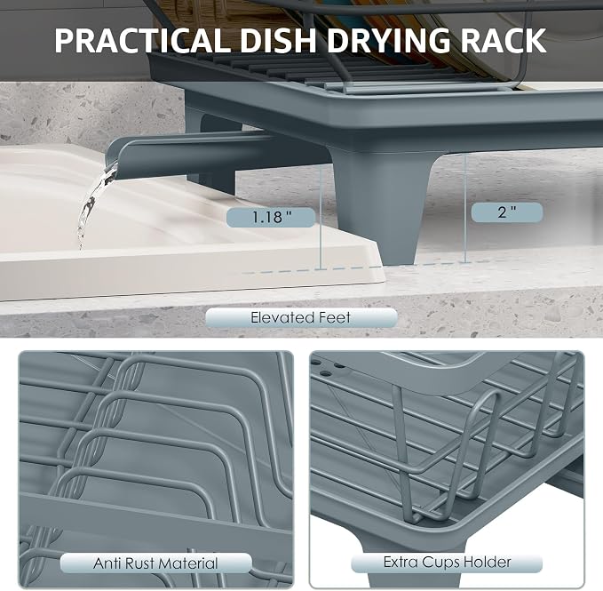 Urackify Dish Drying Rack for Kitchen Counter, Sink Dish Rack - Image 8