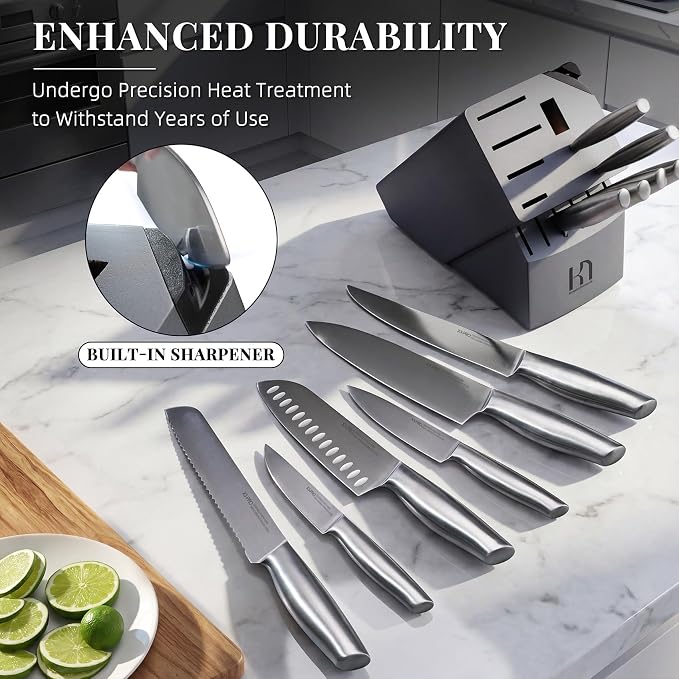 KnifeSaga Knife Set, Razor Sharp Knife Block Set - Image 4