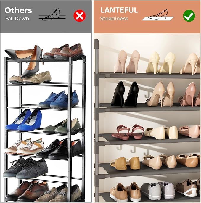 LANTEFUL Tall Shoe Rack 10 Tier Shoe Organizer Large Shoe Shelf - Image 6
