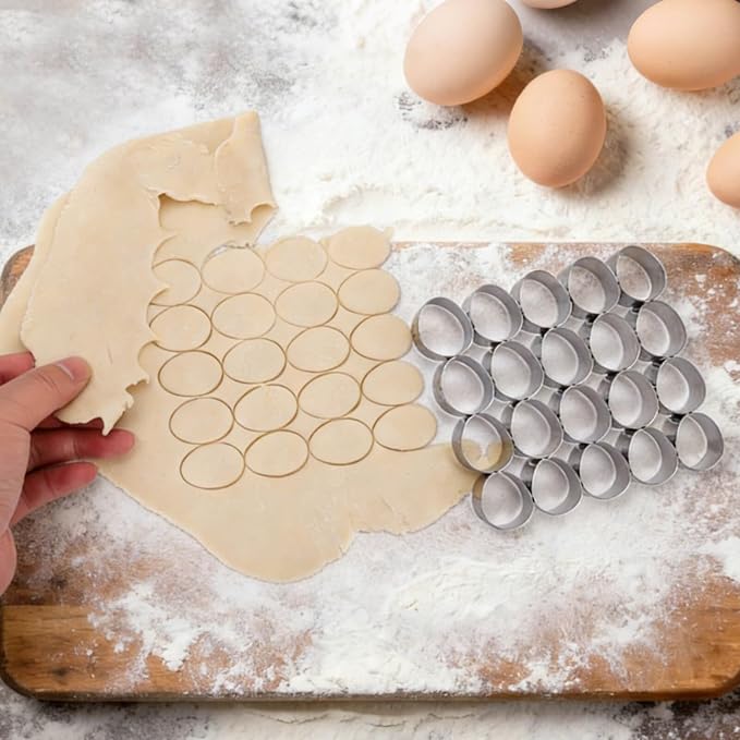AIERSA Mini Egg Cookie Cutter, Round Small Easter Cookie Cutters, 1.2 Inch Tiny - Image 3