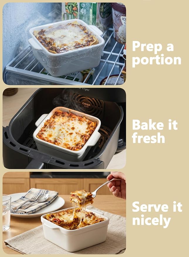 5x5 Small Baking Dish for Oven, 28 Oz Individual Ceramic Casserole Dish - Image 6