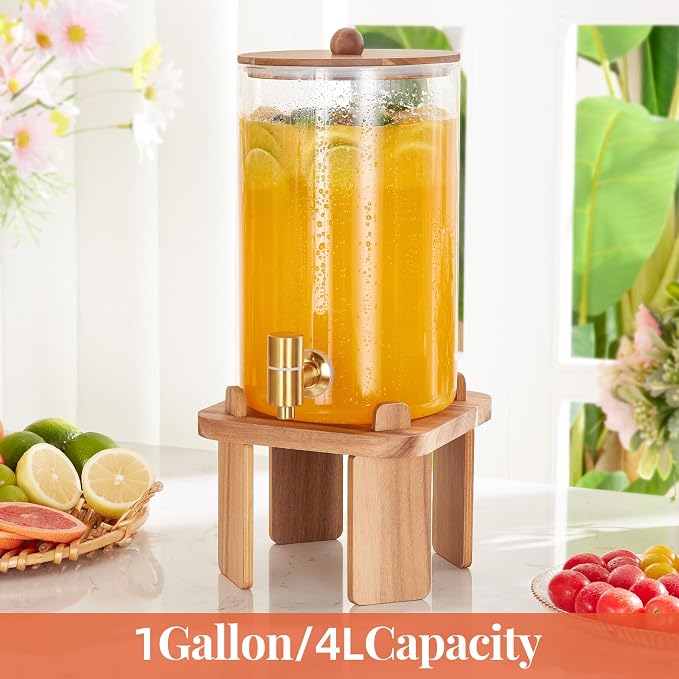 1 Gallon Glass Drink Dispensers: Beverage Dispenser - Image 3