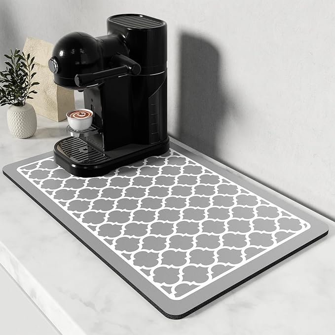 Rnivvi Coffee Mat, Hide Stain Rubber Backed Absorbent Dish Drying Pad by Rnivvi