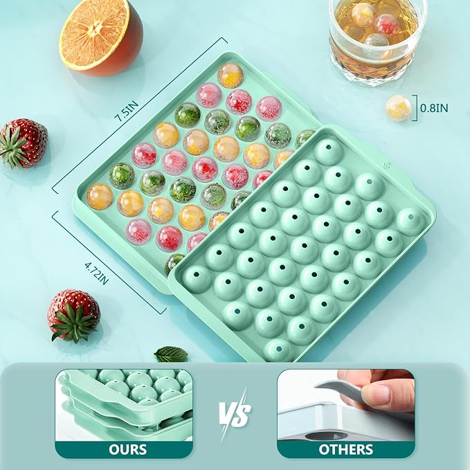 Optish 3 Pack Ice Trays for Freezer, Round Ice Cube Mold, Circle Ice Maker for - Image 2