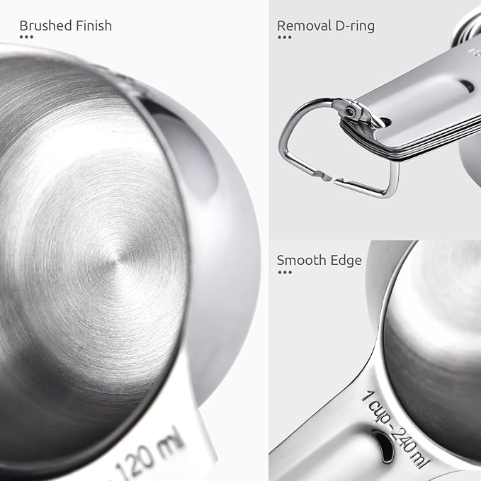 Measuring Cups and Spoons 12 Pieces: U-Taste 18/8 Stainless Steel Kitchen Metal - Image 6