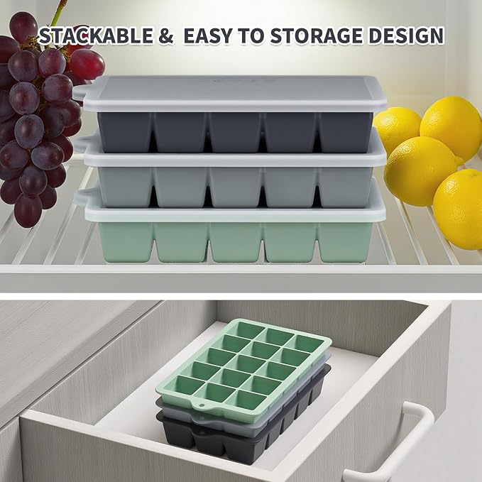 Silicone Ice Cube Tray 2 Pack, HANCELANT Ice Cube Mold, Ice Trays - Image 6