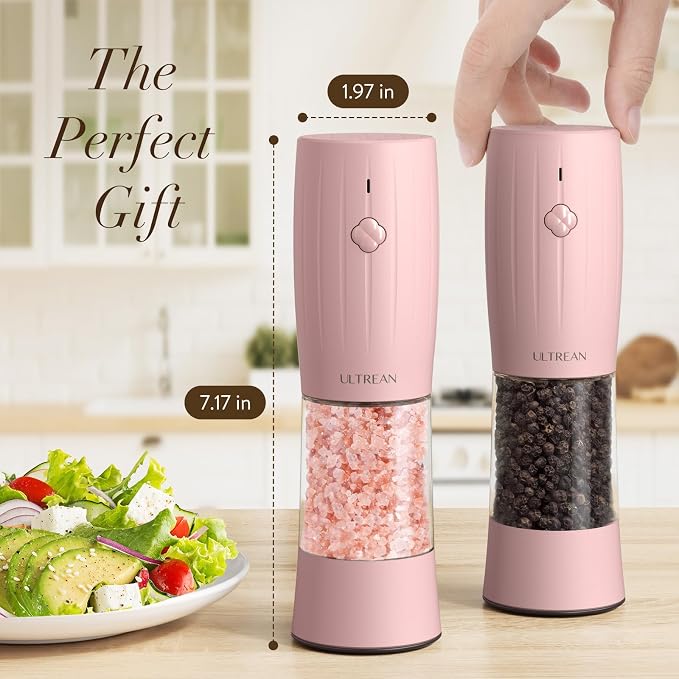 Ultrean Electric Salt and Pepper Grinder Set, USB-C Rechargeable, Salt and - Image 7