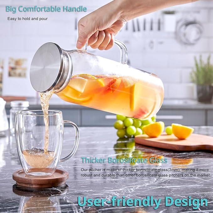 Bivvclaz 1.6 Liter 54 oz Glass Pitcher - Image 3