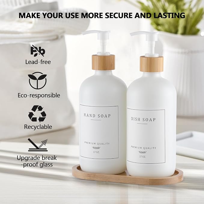 White Glass Soap Dispenser - Image 3