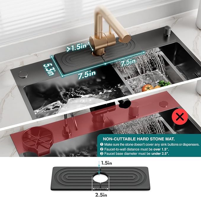 eormoe Faucet Mat for Kitchen Sink - Image 4
