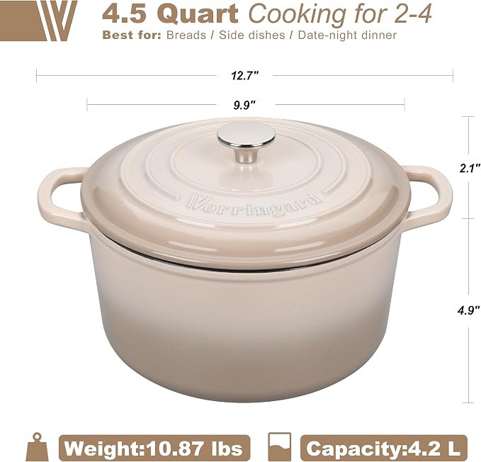 VORRINGARD Enameled Cast Iron Dutch Oven Pot - Image 2