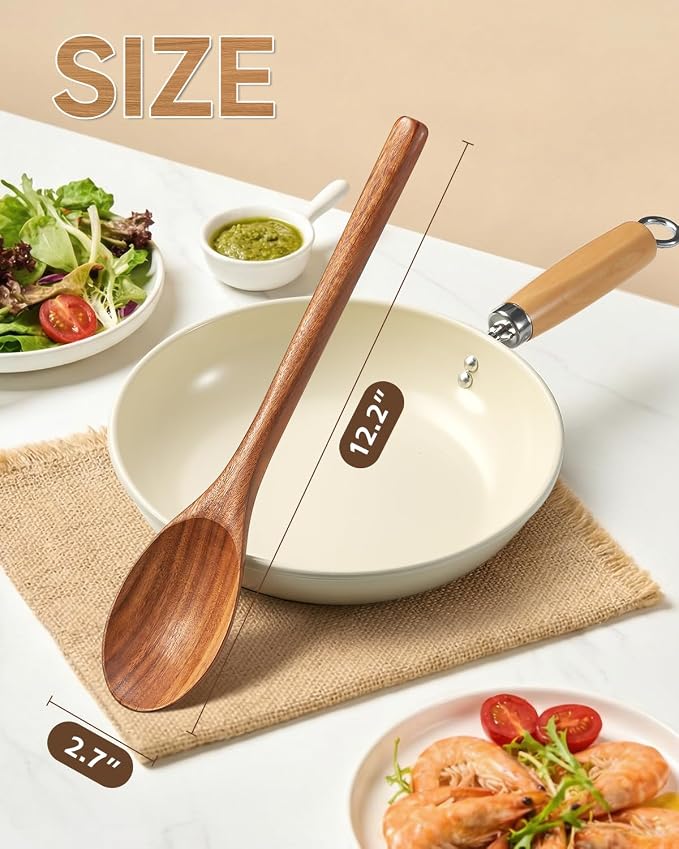 2Pcs Wooden Cooking Spoons, Wood Serving Spoons - Image 2