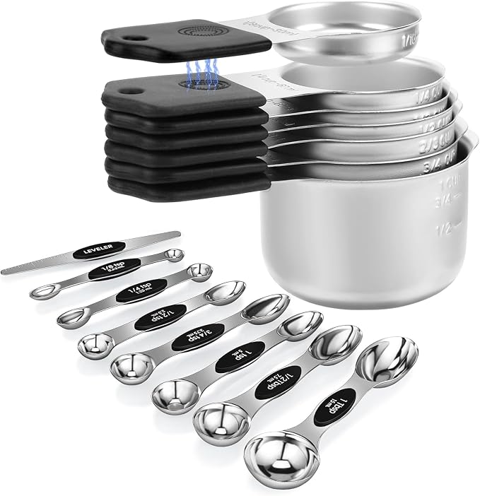 Magnetic Measuring Cups and Spoons Set, N52 Magnetic spoons Nesting Design by Unknown