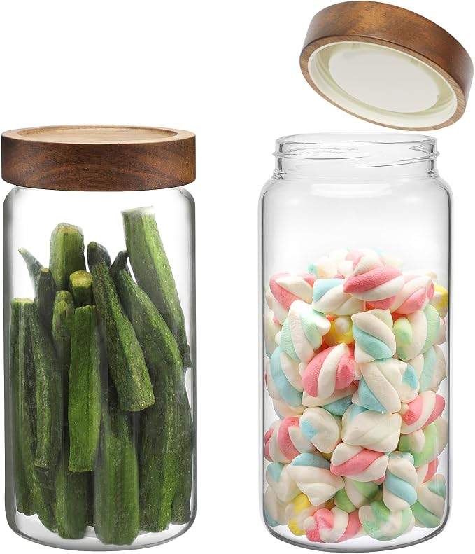 Glass Jar with Screw Top Lid 37oz Borosilicate Glass Spice Jars Seasoning by Patoper