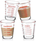 Shot Glasses Measuring Cup Set 4PACK Espresso Shot Glasses Liquid Heavy Glass by SAIAOKJ