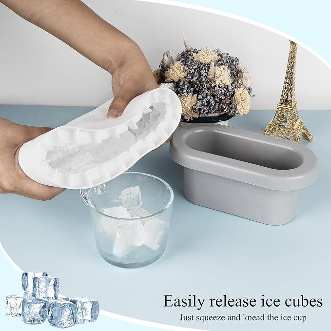 LUEXBOX Cylinder Ice Cube Mold Ice Trays, Silicone Ice Bucket, Portable Ice - Image 5