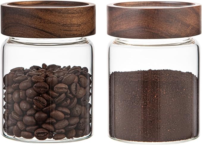 10 oz Small Glass Jars with Top Screw Lid Round Herb Coffee Bean Ground Storage - Image 7