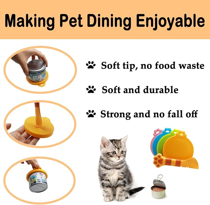 Food Can Spoon & Lids, One Multi-Functional Opener Spatula, Cute Paw Shape Spoon - Image 4