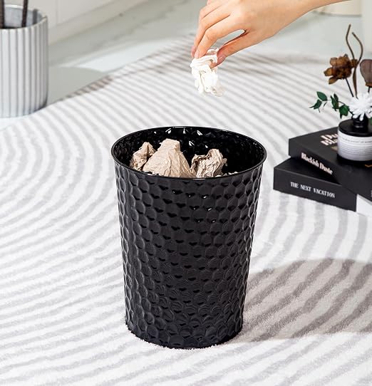 Venalys Small Metal Trash Can Wastebasket, Decorative Honeycomb Garbage Can - Image 2