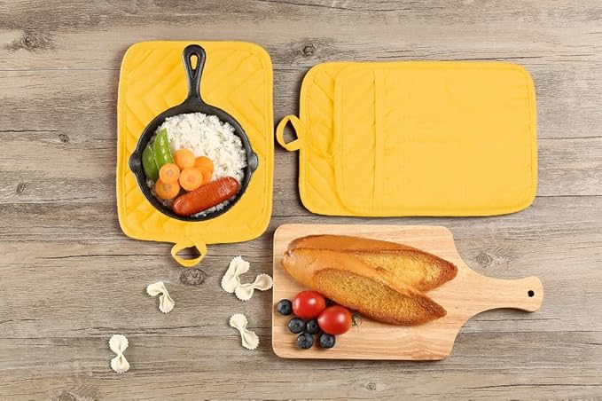 Oven Pot Holder with Pocket Cotton Heat Resistant Coaster Potholder Kitchen Hot - Image 4