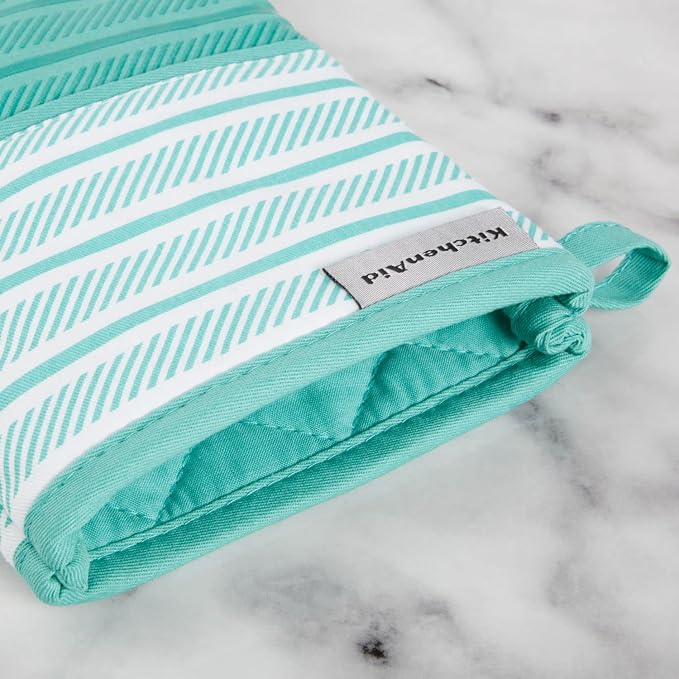 KitchenAid Albany Oven Mitt 2-Pack Set, Aqua Sky - Image 3