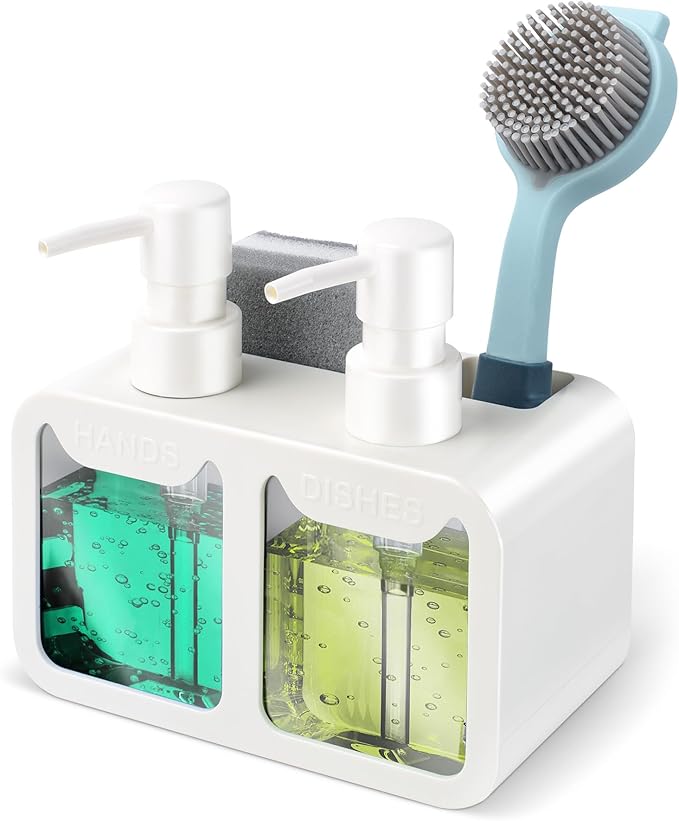 Kitchen Hand Soap and Dish Soap Dispenser Set, Dual Soap Dispenser by Bestseek