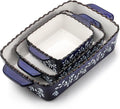 AVLA 3 Pack Ceramic Bakeware Set Porcelain Rectangular Baking Dish Lasagna Pans by AVLA