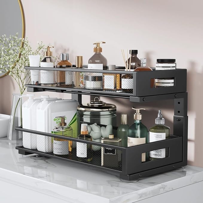 2 Packs 21IN Depth Under Sink Organizer, 2-Tier Pull Out Cabinet Organizer - Image 6