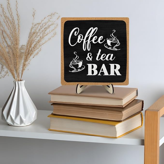 Coffee Bar Decor Sign, Rustic Wooden Plaque Coffee Sign - Image 8