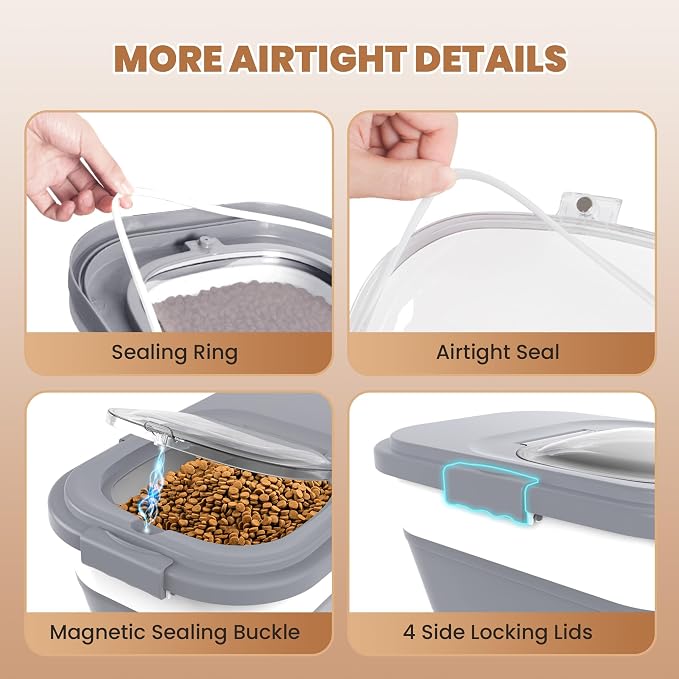 15-23 Lbs Airtight Dog Food Storage Container, Collapsible Dog Food Container - Image 3