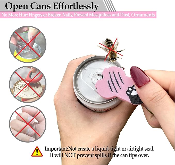 Soda Can Tab Opener Mini Soda Can Cover Easy Tab Opener and Drink Protector - Image 3