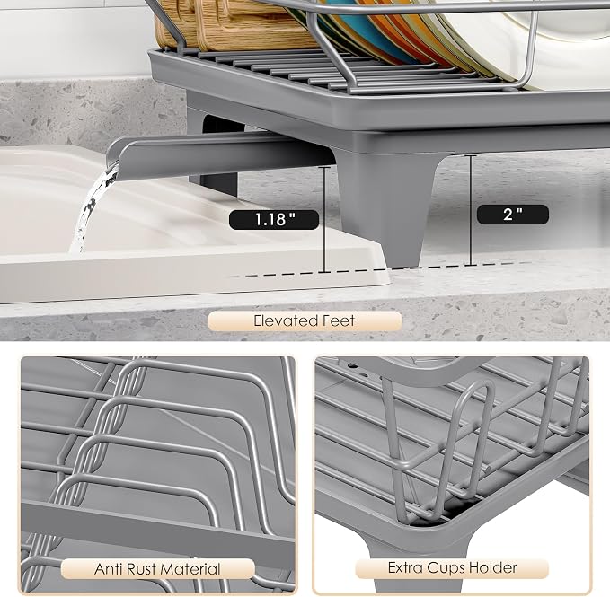 Urackify Dish Drying Rack for Kitchen Counter, Sink Dish Rack - Image 6