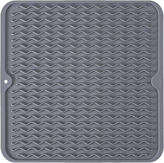 Silicone Dish Drying Mat, Non-Slip Easy Clean Sink Mat Large Heat-resistant by MODENGKONGJIAN