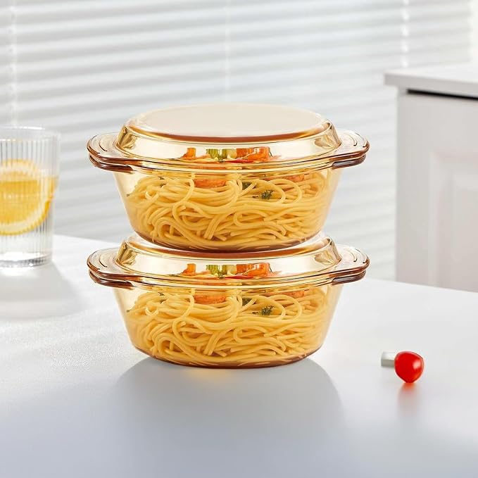 Amber Borosilicate Glass Casserole Dish - Image 2