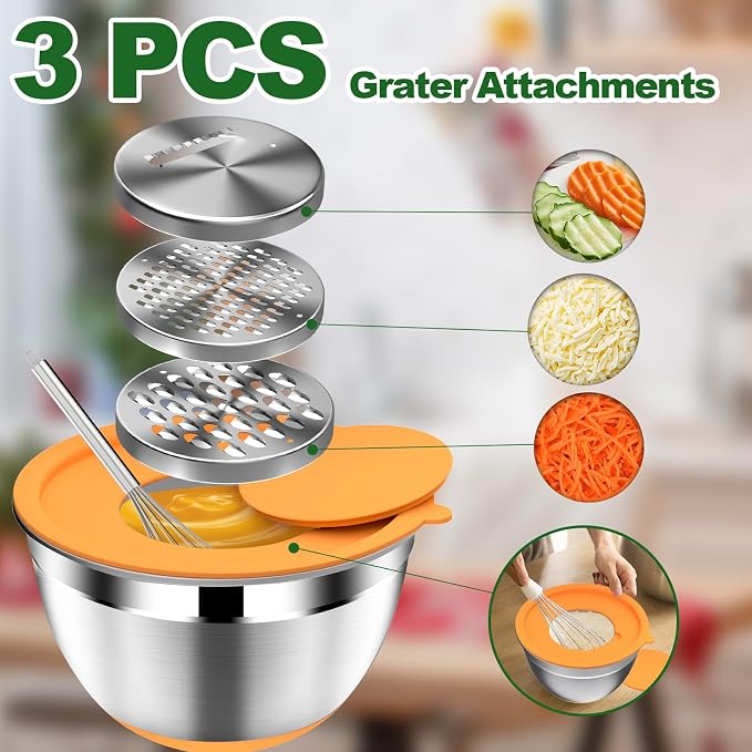 DUTZUN Mixing Bowls with Lids Set - Image 4