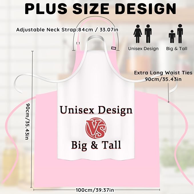 2 Pcs Plus Size Chef Apron, Unisex Professional Apron - Image 3