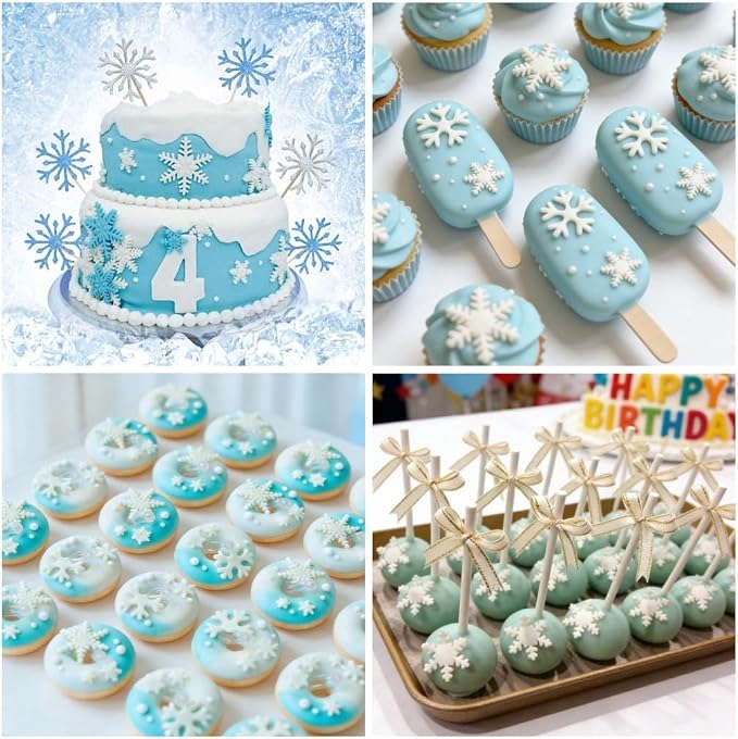 Flower Cookie Cutters, Cake Tools 44 Pcs Snowflake Cookie Cutter Cloud Fondant - Image 4