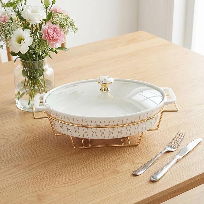 12" x 8" Ceramic Oval Casserole Dish - Image 4
