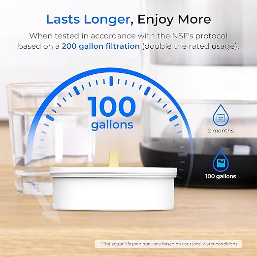 Waterdrop PT-72BL Glass Water Filter Pitcher, Eco-Friendly, NSF/ANSI 53 - Image 8