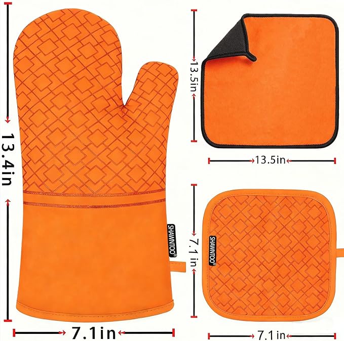 Oven Mitts and Pot Holders Sets 6pcs, Kitchen Oven Glove, High Heat Resistant - Image 2