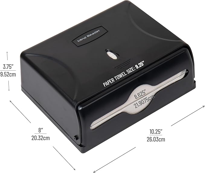 Mind Reader Paper Towel Dispenser, Tri-Fold Towel Holder, Wall Mount - Image 3