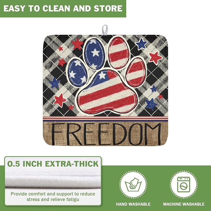 4th of July Dish Drying Mat 18x16 Inch, Patriotic Drying Mat - Image 5