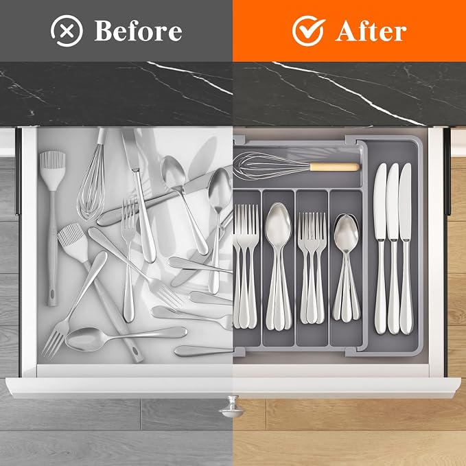 Lifewit Silverware Drawer Organizer, Expandable Utensil Tray - Image 4