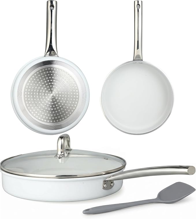 5Pcs Nonstick Cookware Set, Aluminum Nonstick Pots and Pans by RayBear