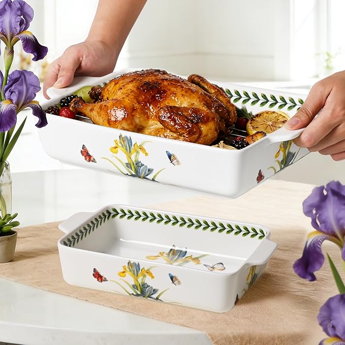 ACMLIFE Ceramic Casserole Dish Set, Ceramic Baking Dish by ACMLIFE