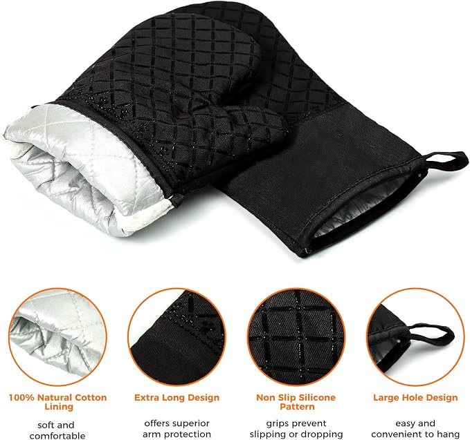 4PCS Oven Mitts and Pot Holders Sets 500°F Pot Holders - Image 5