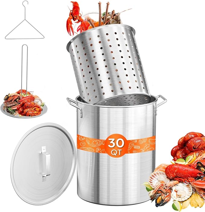 ROVSUN 30QT Turkey Fryer Pot & Seafood Boil Pot by ROVSUN