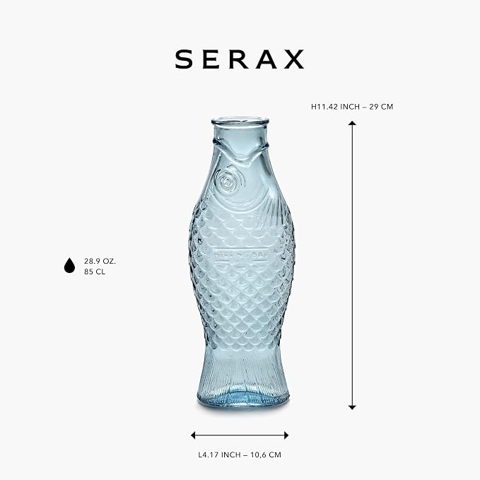 Serax Glass Water Pitcher | Fish & Fish glassware by Paola Navone | Wine Carafe - Image 2