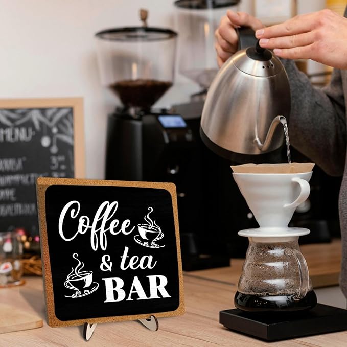 Coffee Bar Decor Sign, Rustic Wooden Plaque Coffee Sign - Image 6